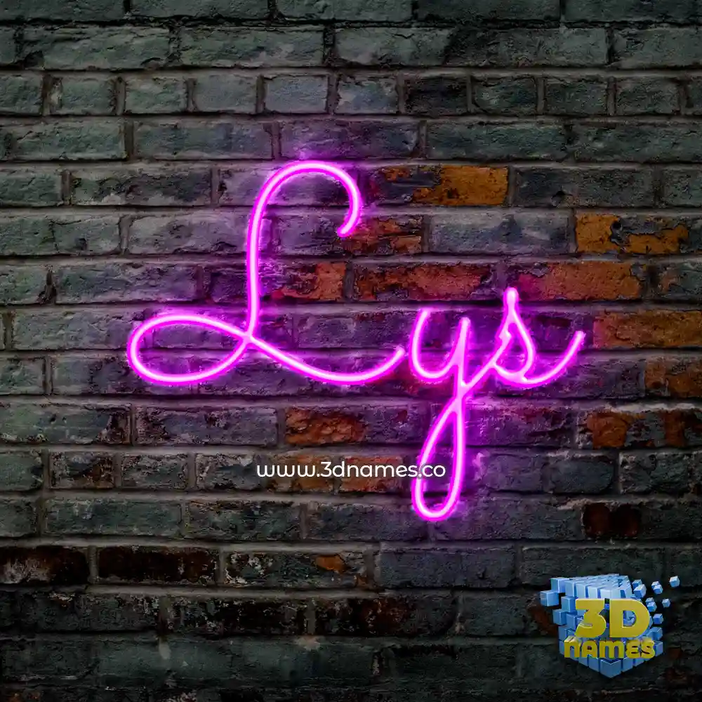 lys in Pink Neon style - 3D name wallpaper
