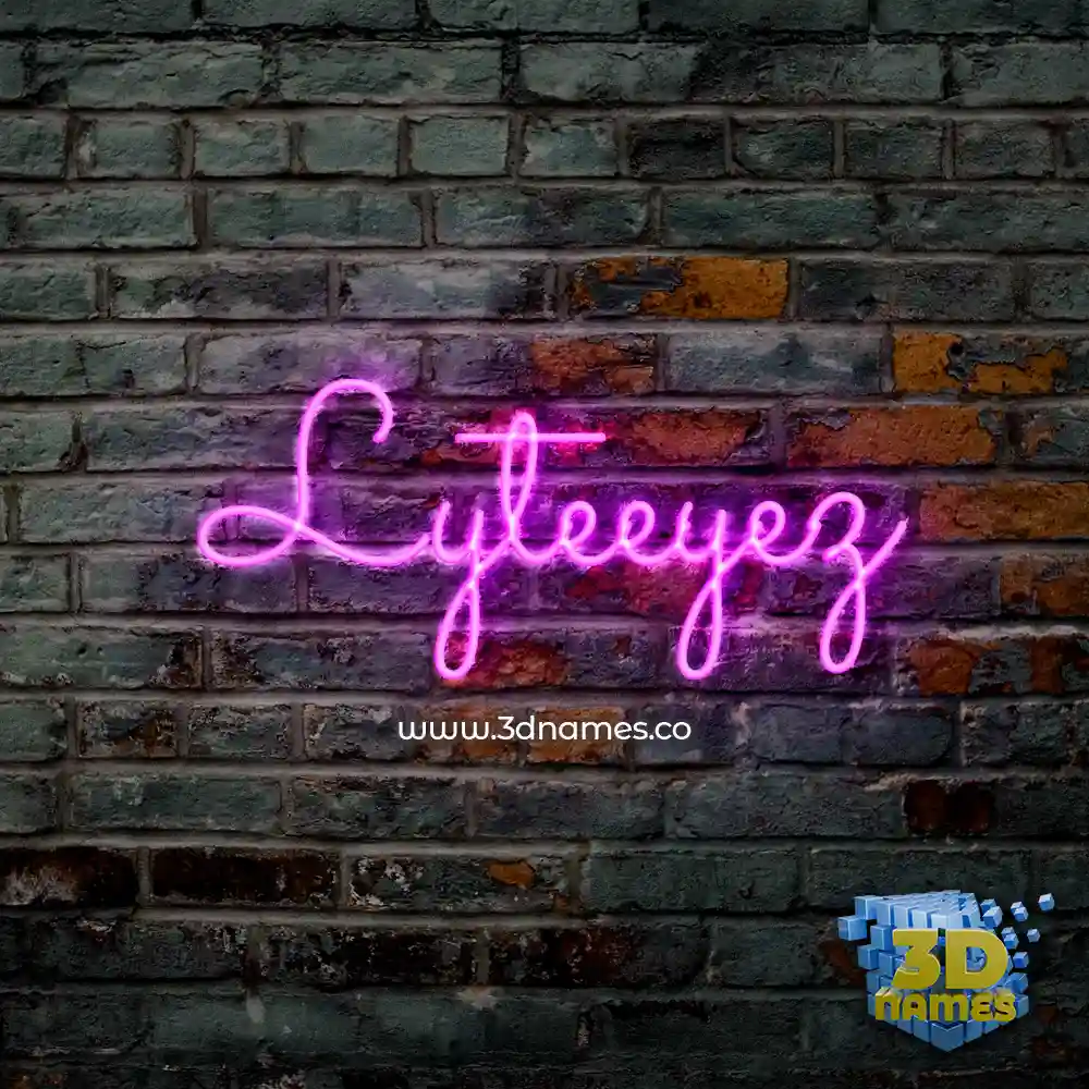 lyteeyez in Pink Neon style - 3D name wallpaper