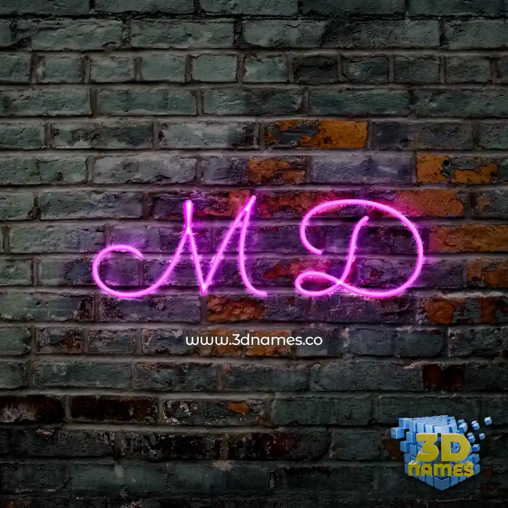 m d in Pink Neon style - 3D name wallpaper