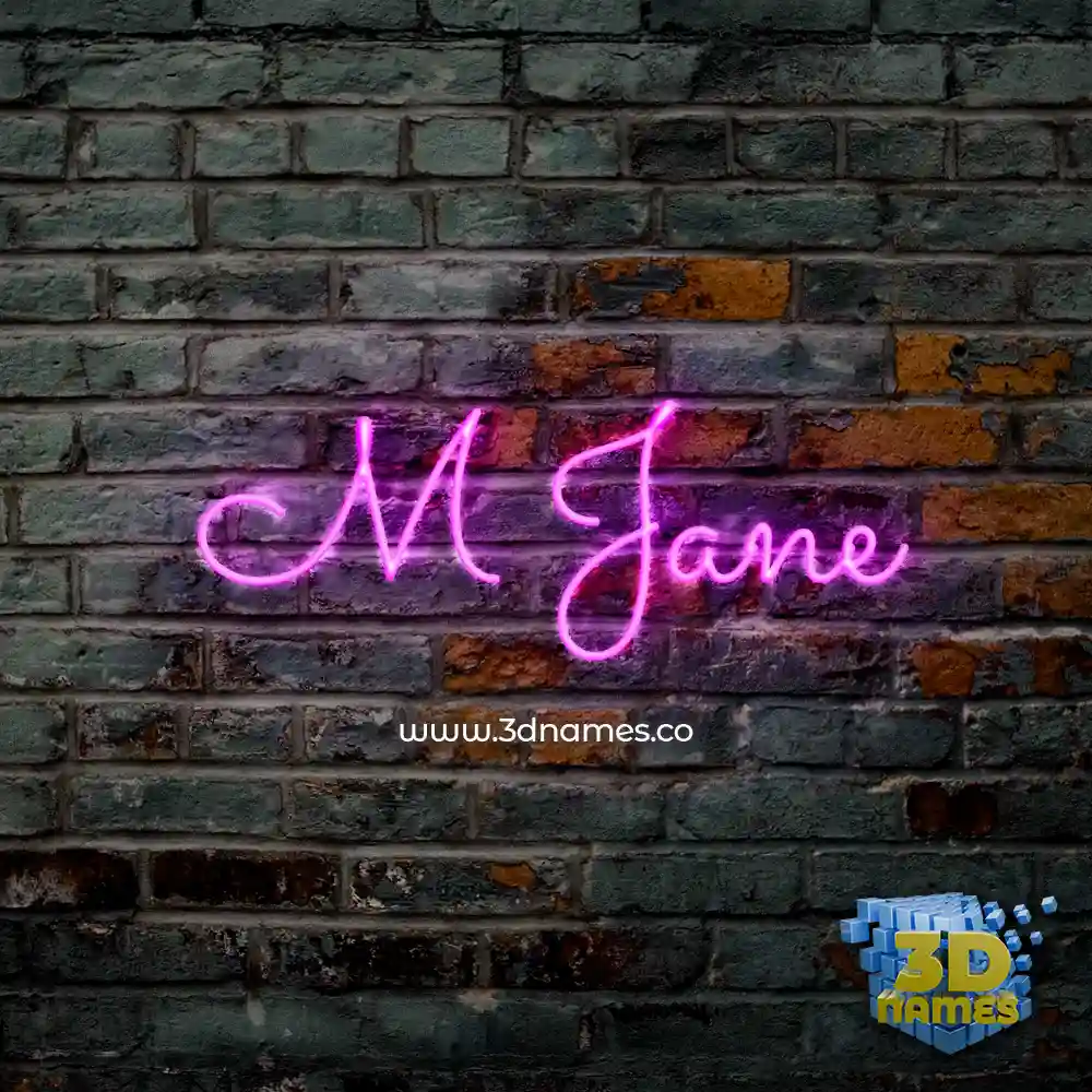 m jane in Pink Neon style - 3D name wallpaper