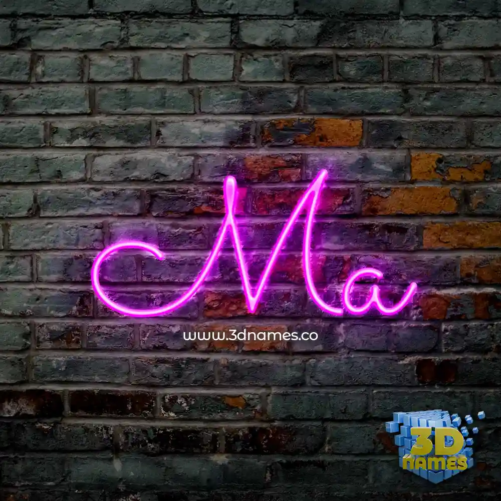 ma in Pink Neon style - 3D name wallpaper