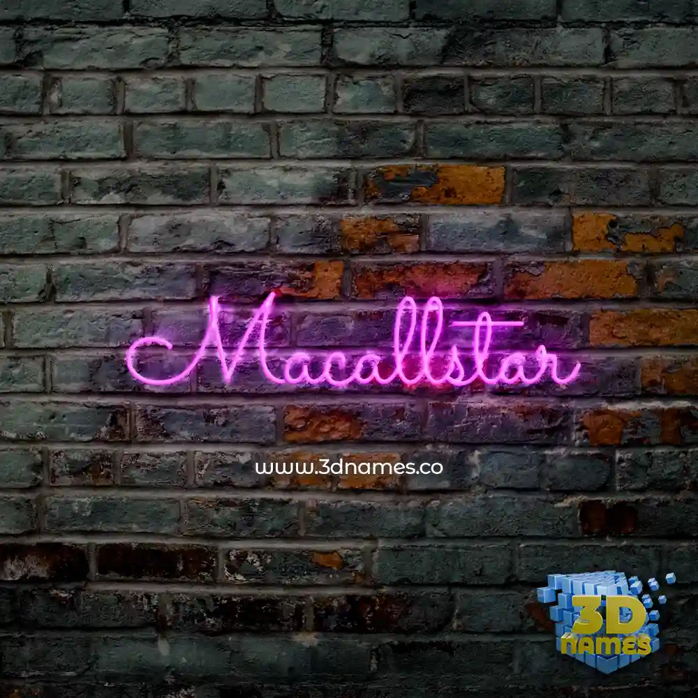 macallstar in Pink Neon style - 3D name wallpaper