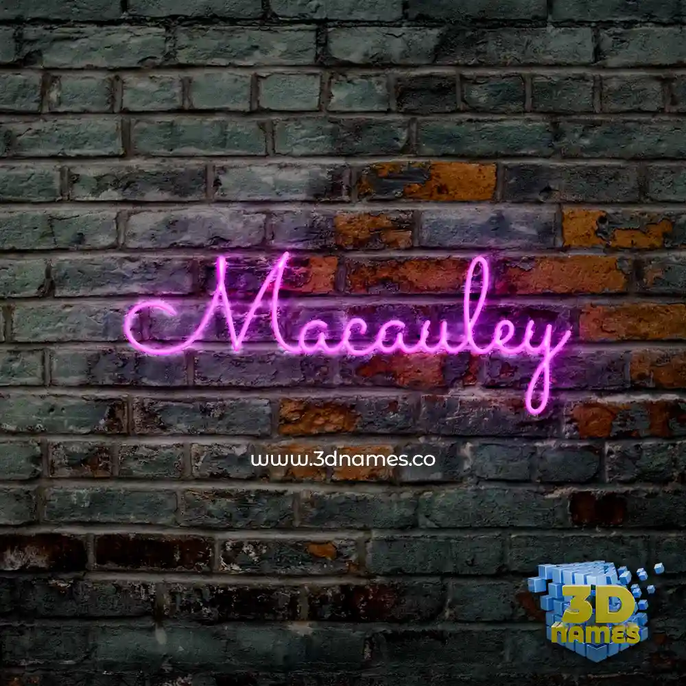macauley in Pink Neon style - 3D name wallpaper