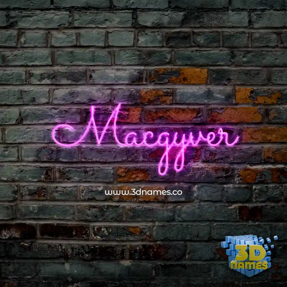 macgyver in Pink Neon style - 3D name wallpaper