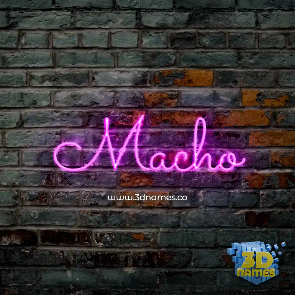 macho in Pink Neon style - 3D name wallpaper