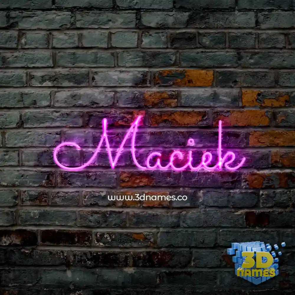 maciek in Pink Neon style - 3D name wallpaper