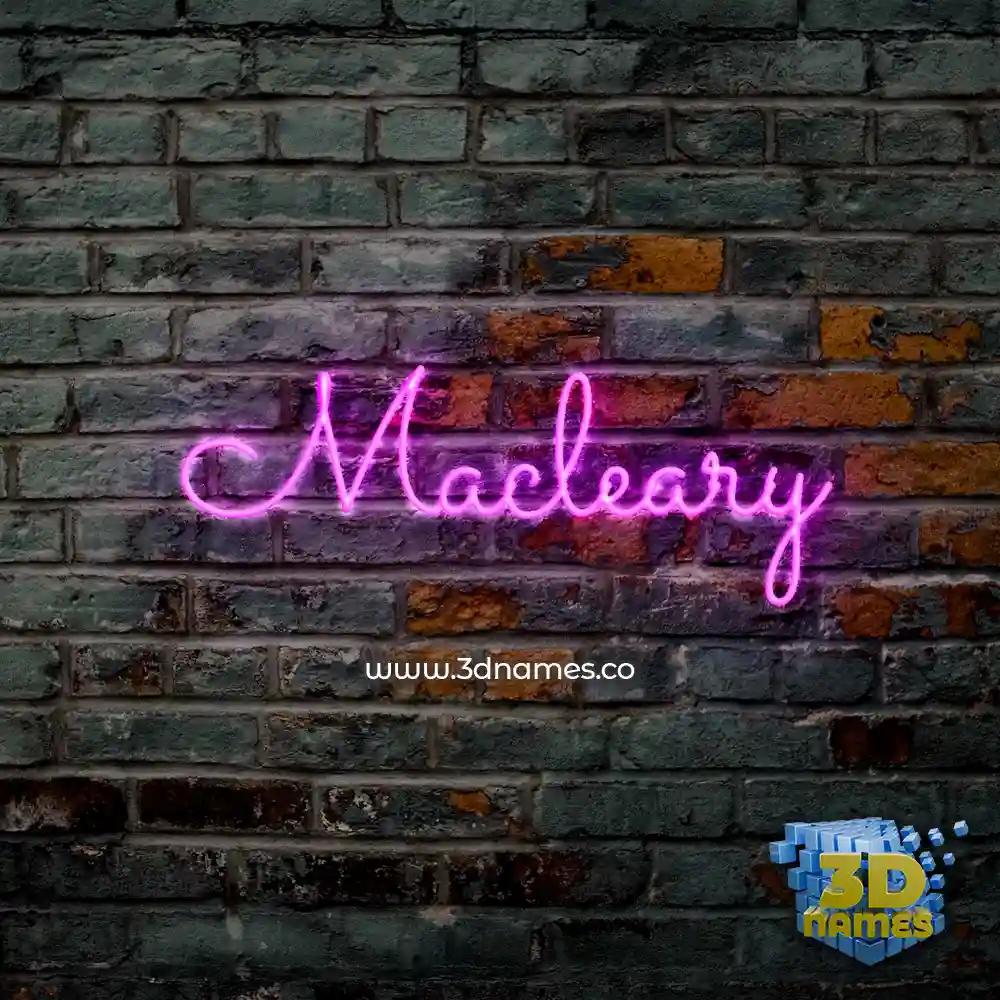 macleary in Pink Neon style - 3D name wallpaper