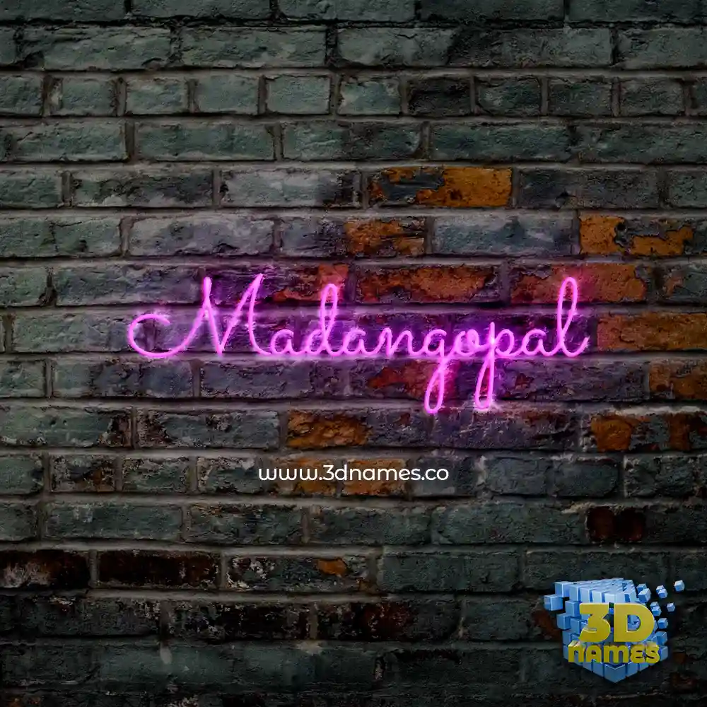 madangopal in Pink Neon style - 3D name wallpaper