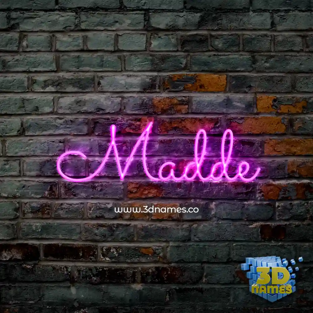 madde in Pink Neon style - 3D name wallpaper