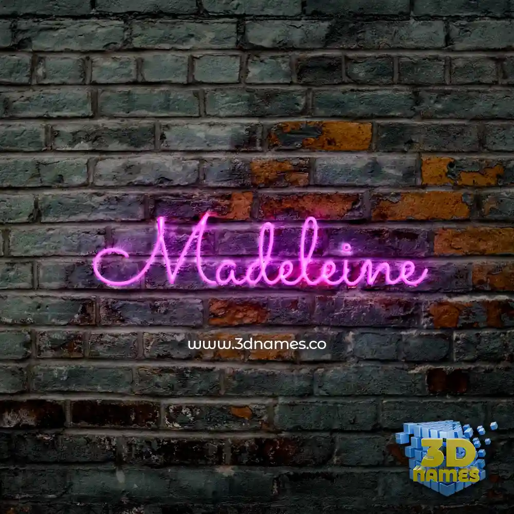madeleine in Pink Neon style - 3D name wallpaper
