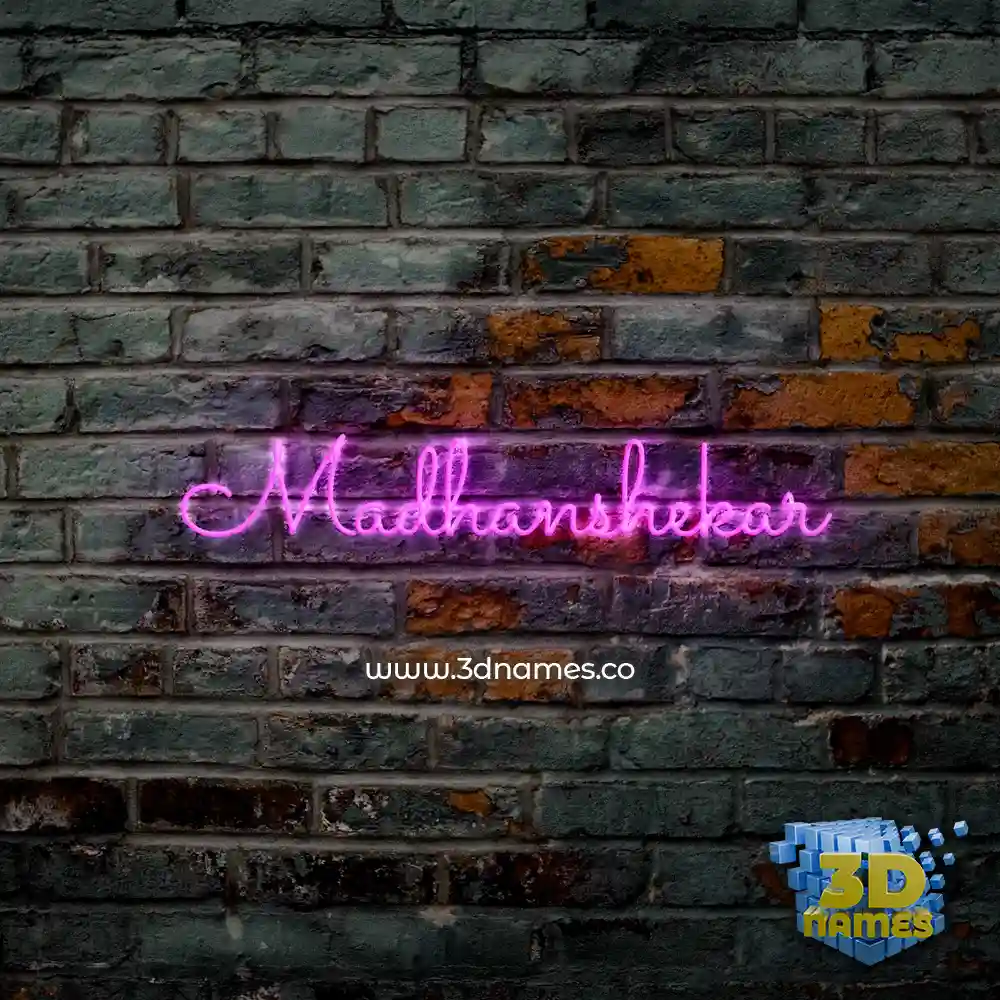 madhanshekar in Pink Neon style - 3D name wallpaper