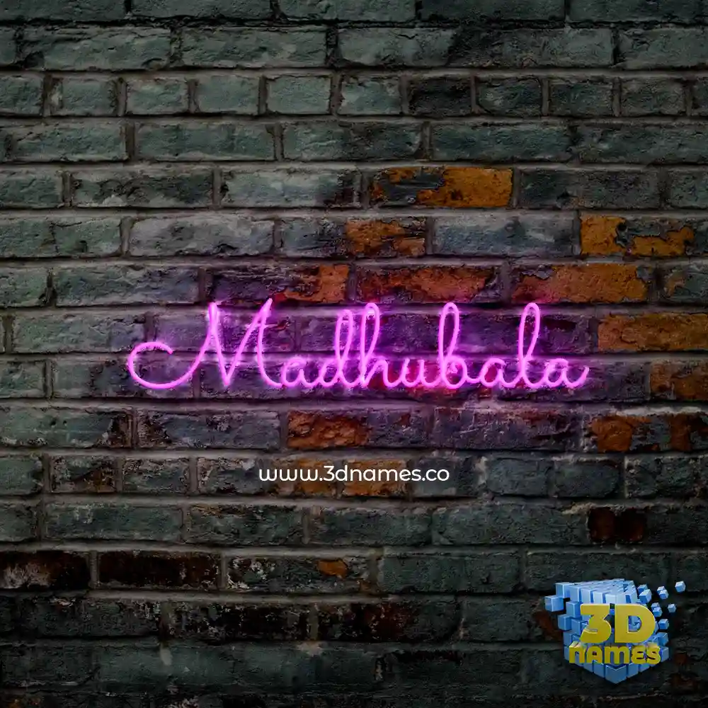 madhubala in Pink Neon style - 3D name wallpaper