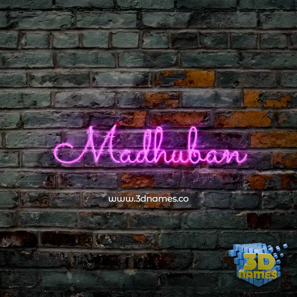 madhuban in Pink Neon style - 3D name wallpaper