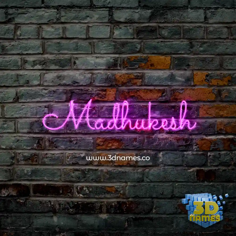 madhukesh in Pink Neon style - 3D name wallpaper