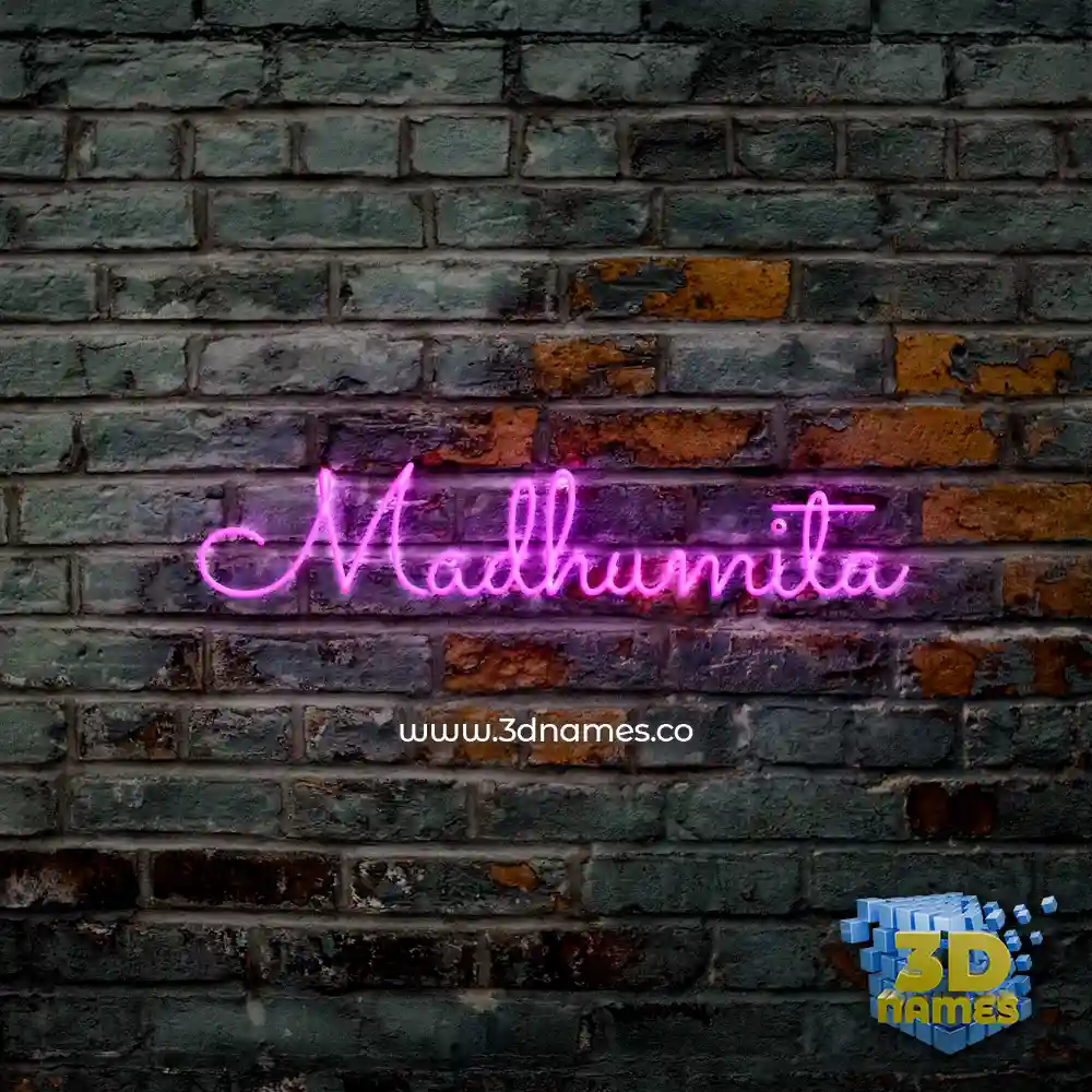madhumita in Pink Neon style - 3D name wallpaper