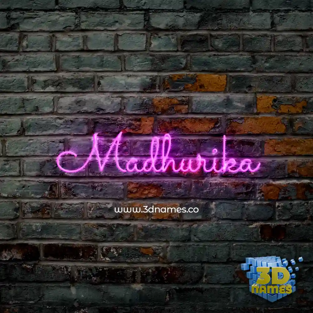 madhurika in Pink Neon style - 3D name wallpaper