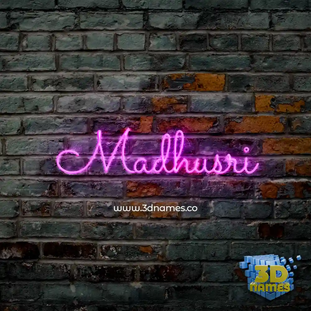 madhusri in Pink Neon style - 3D name wallpaper
