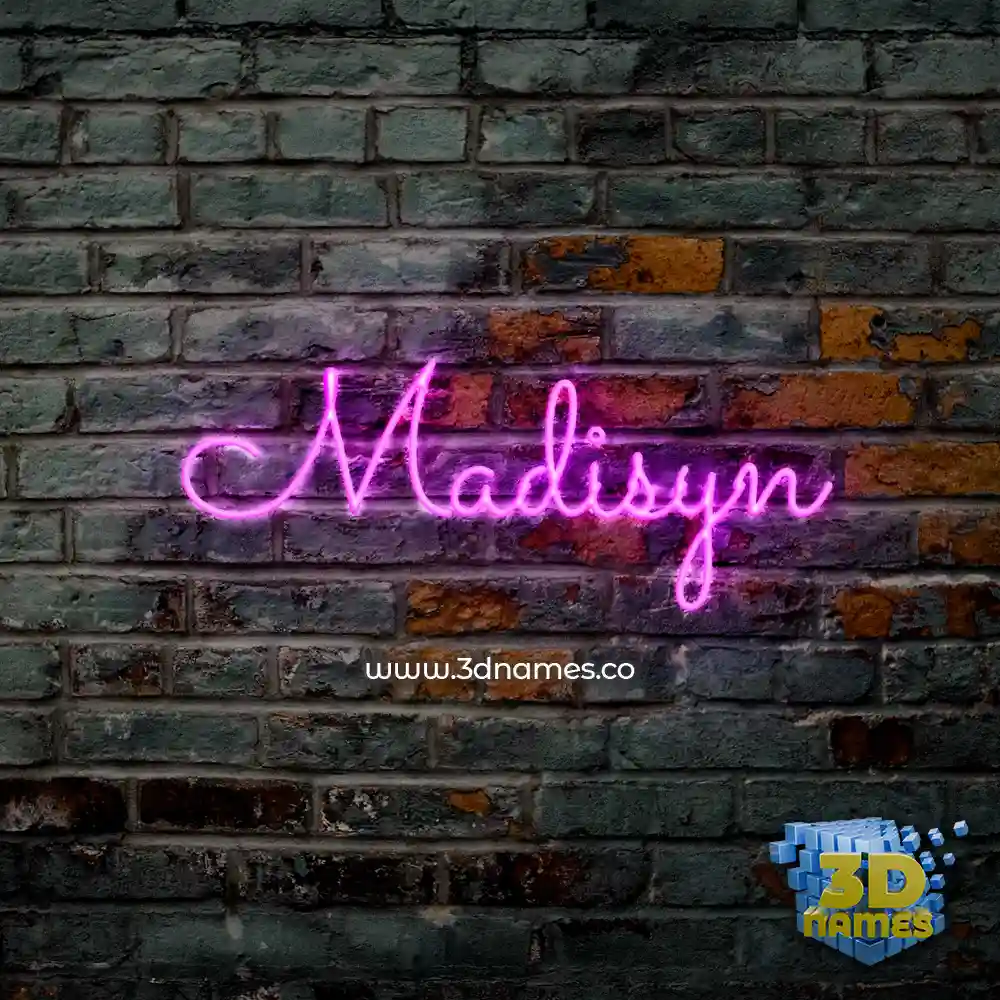 madisyn in Pink Neon style - 3D name wallpaper