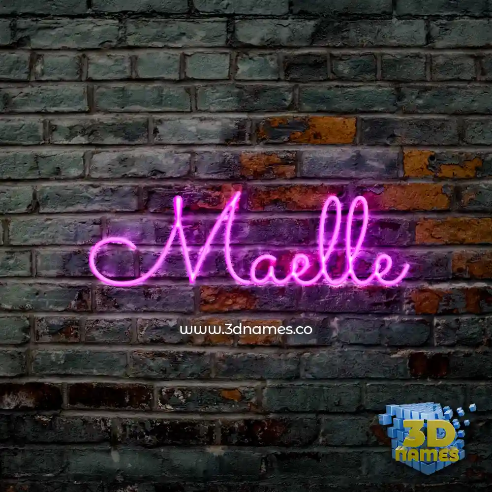 maelle in Pink Neon style - 3D name wallpaper