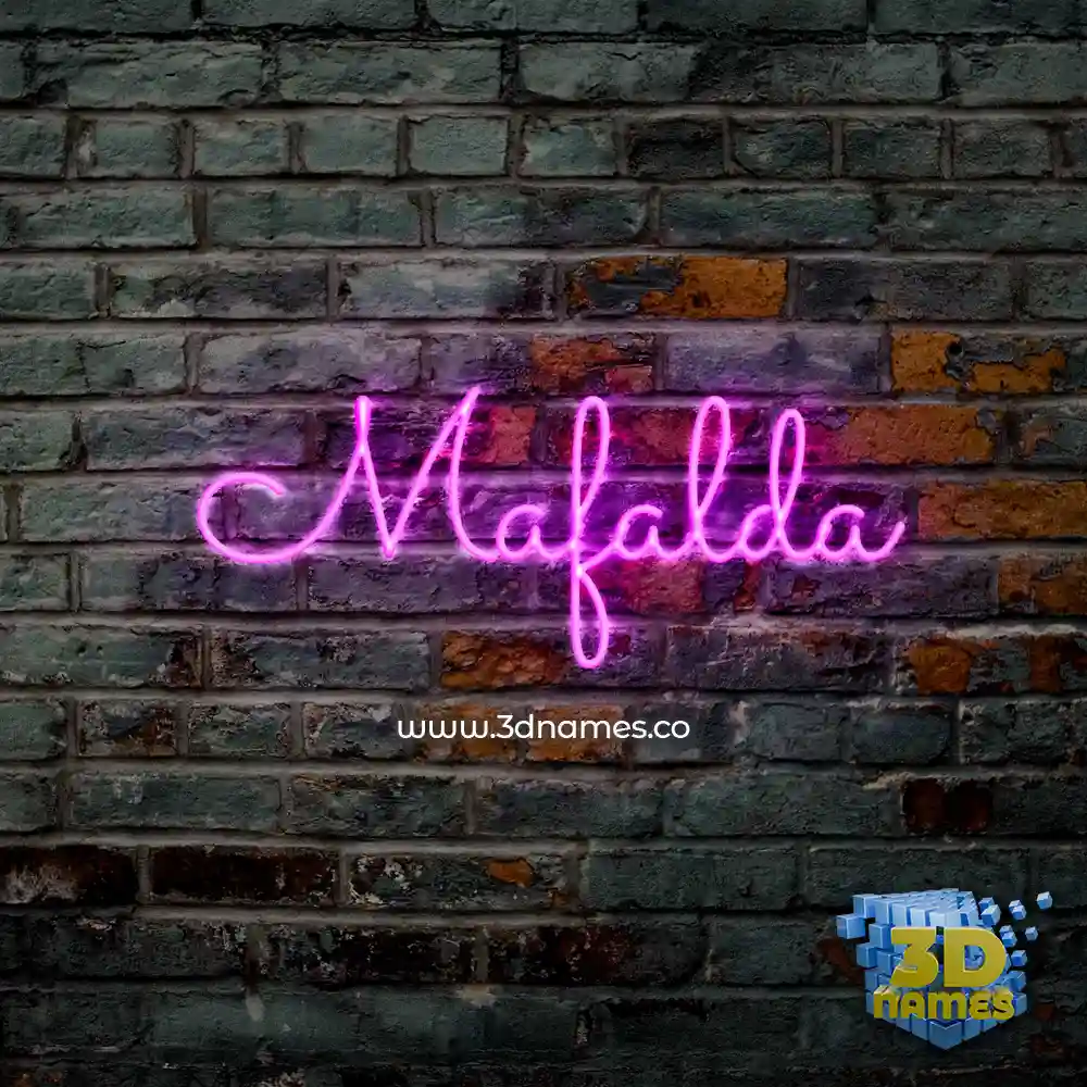 mafalda in Pink Neon style - 3D name wallpaper