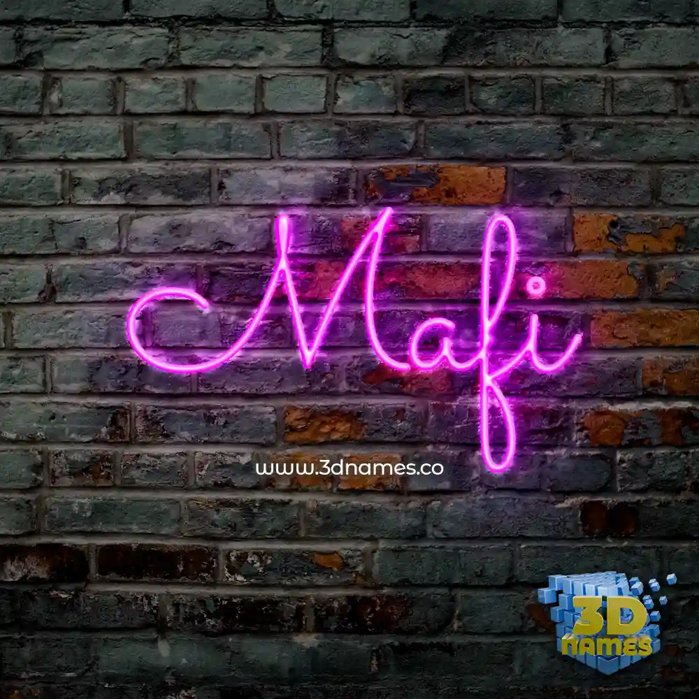 mafi in Pink Neon style - 3D name wallpaper