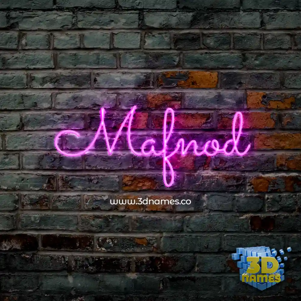 mafnod in Pink Neon style - 3D name wallpaper