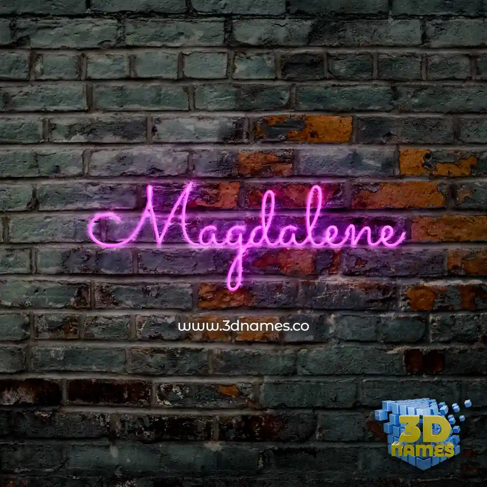 magdalene in Pink Neon style - 3D name wallpaper