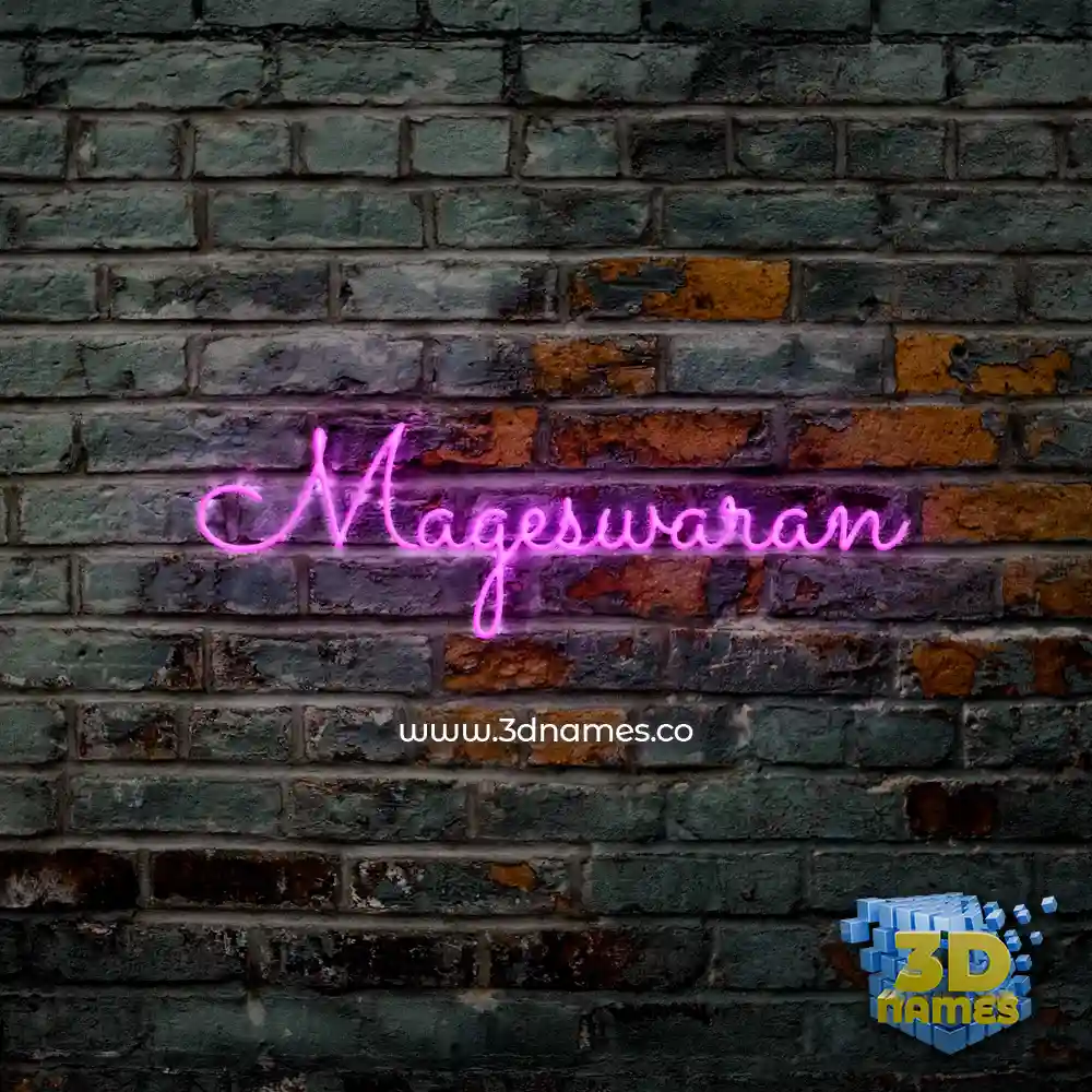 mageswaran in Pink Neon style - 3D name wallpaper