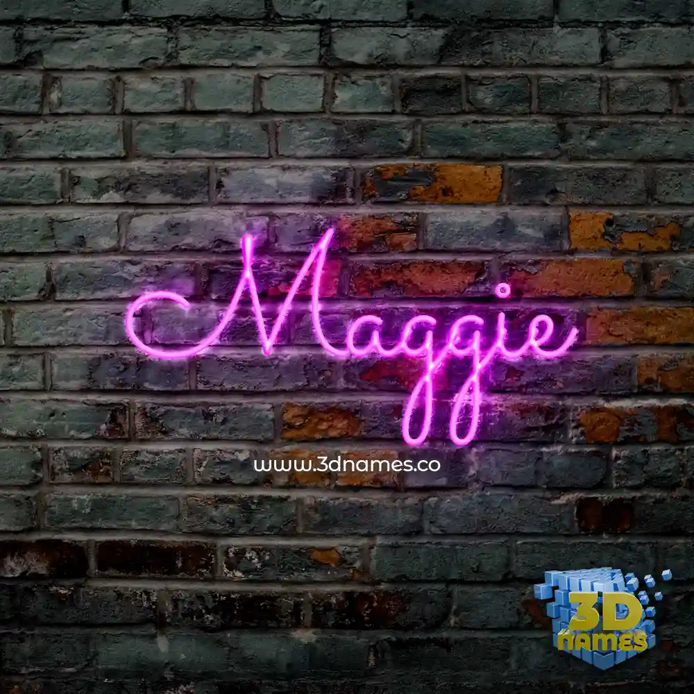maggie in Pink Neon style - 3D name wallpaper