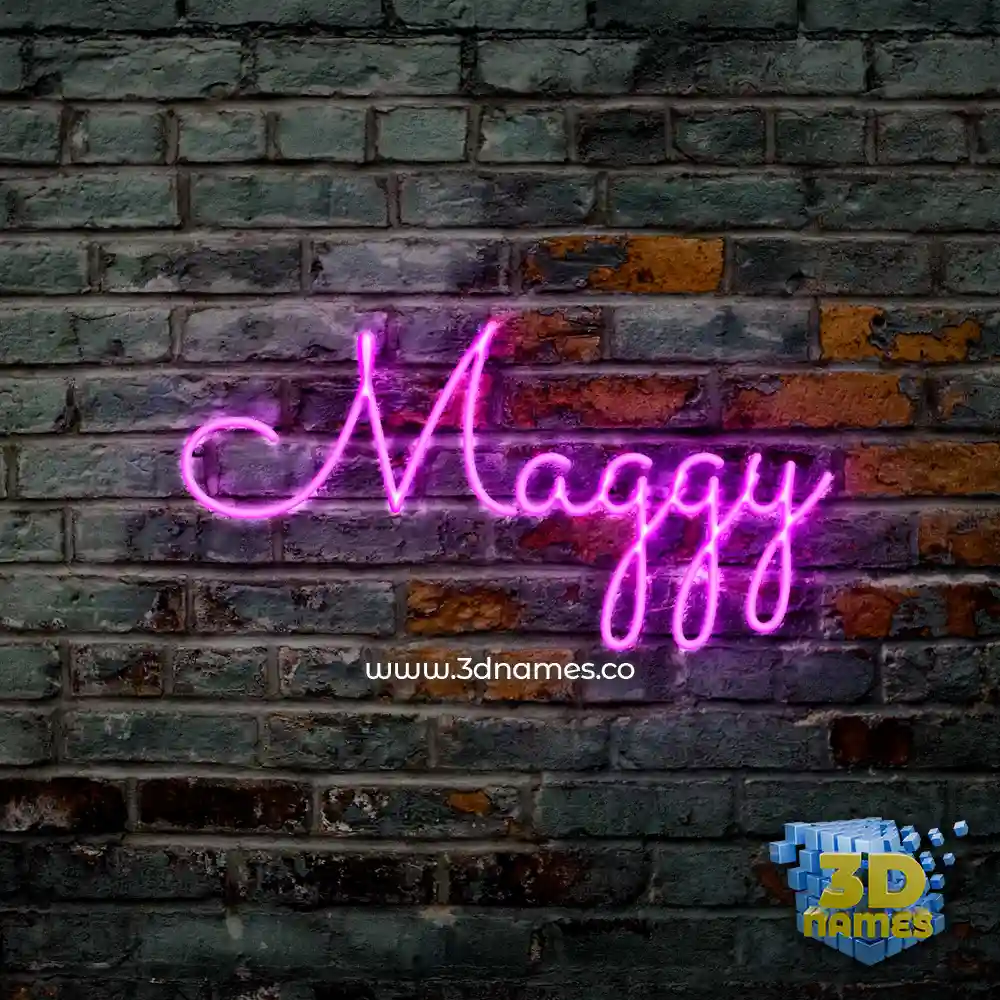 maggy in Pink Neon style - 3D name wallpaper