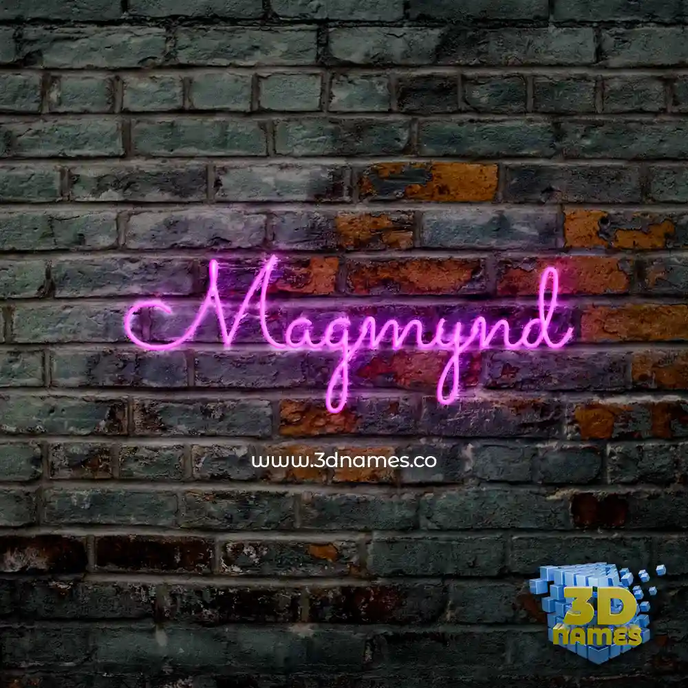 magmynd in Pink Neon style - 3D name wallpaper