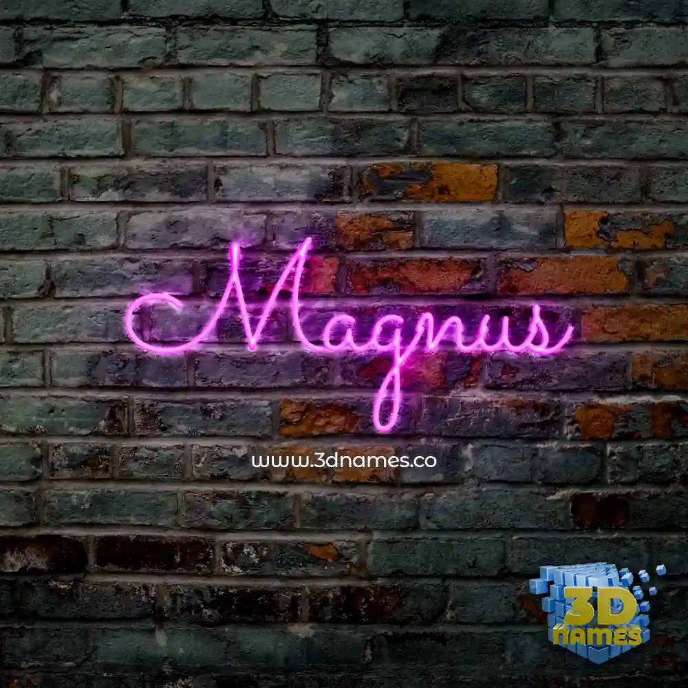 magnus in Pink Neon style - 3D name wallpaper