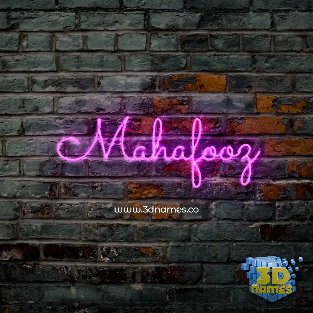 mahafooz in Pink Neon style - 3D name wallpaper