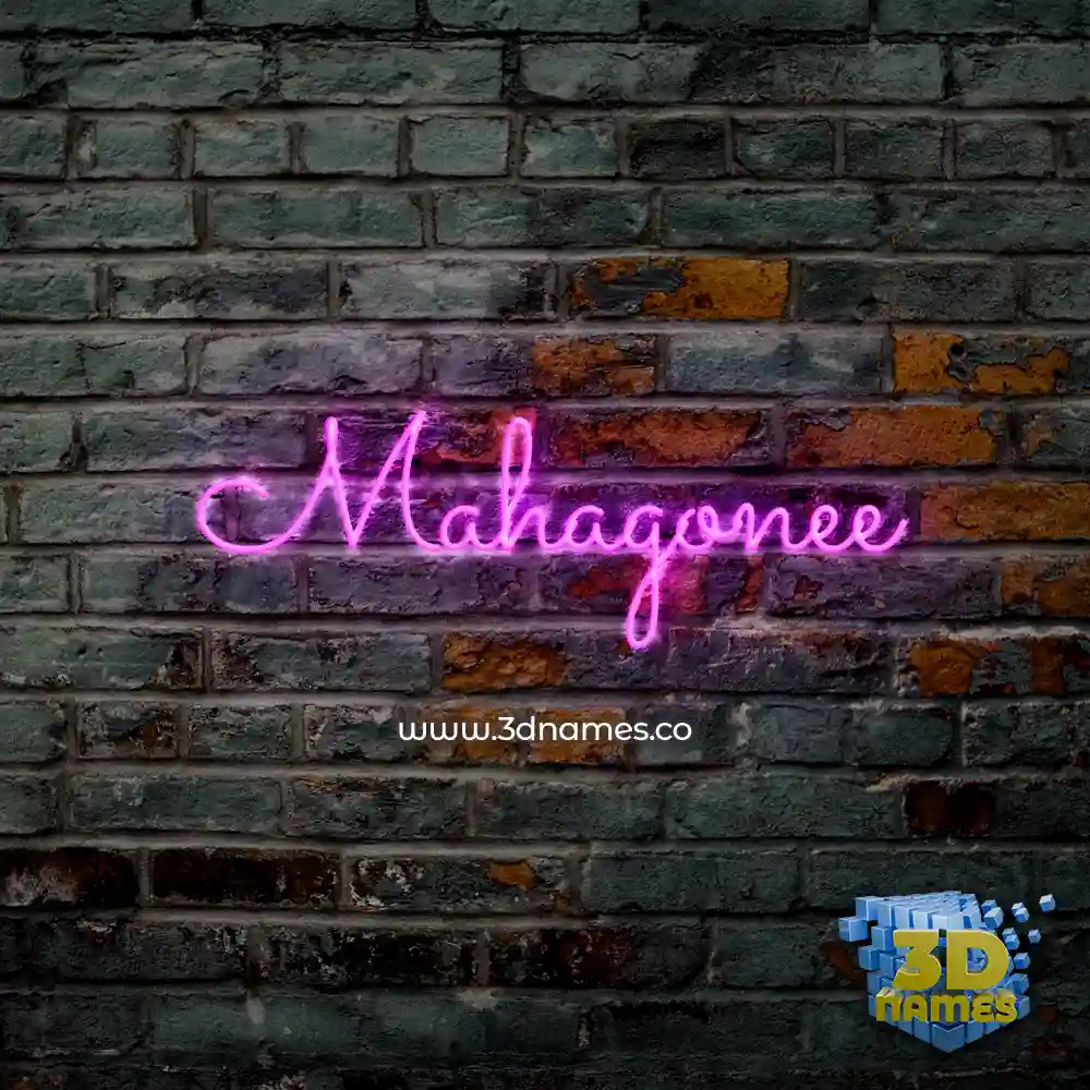 mahagonee in Pink Neon style - 3D name wallpaper