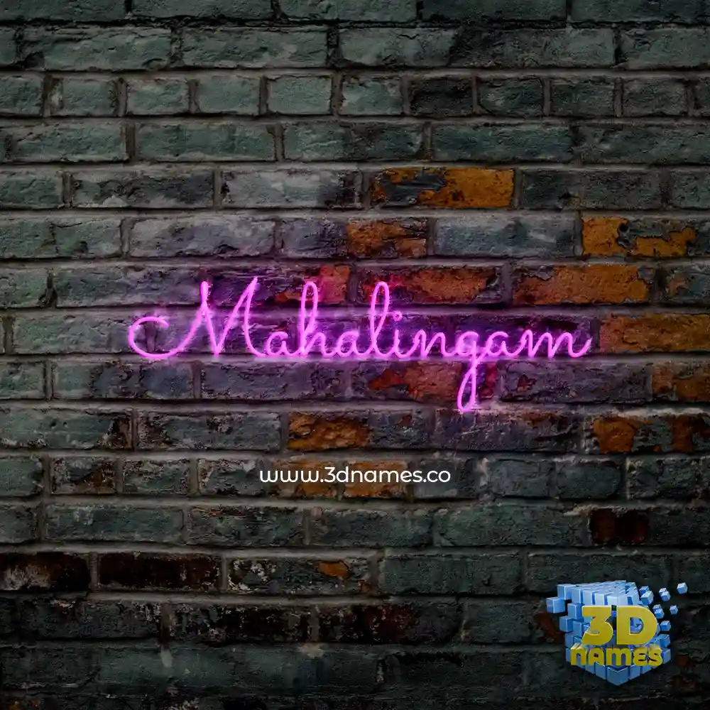 mahalingam in Pink Neon style - 3D name wallpaper