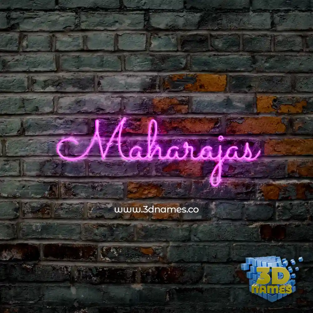 maharajas in Pink Neon style - 3D name wallpaper