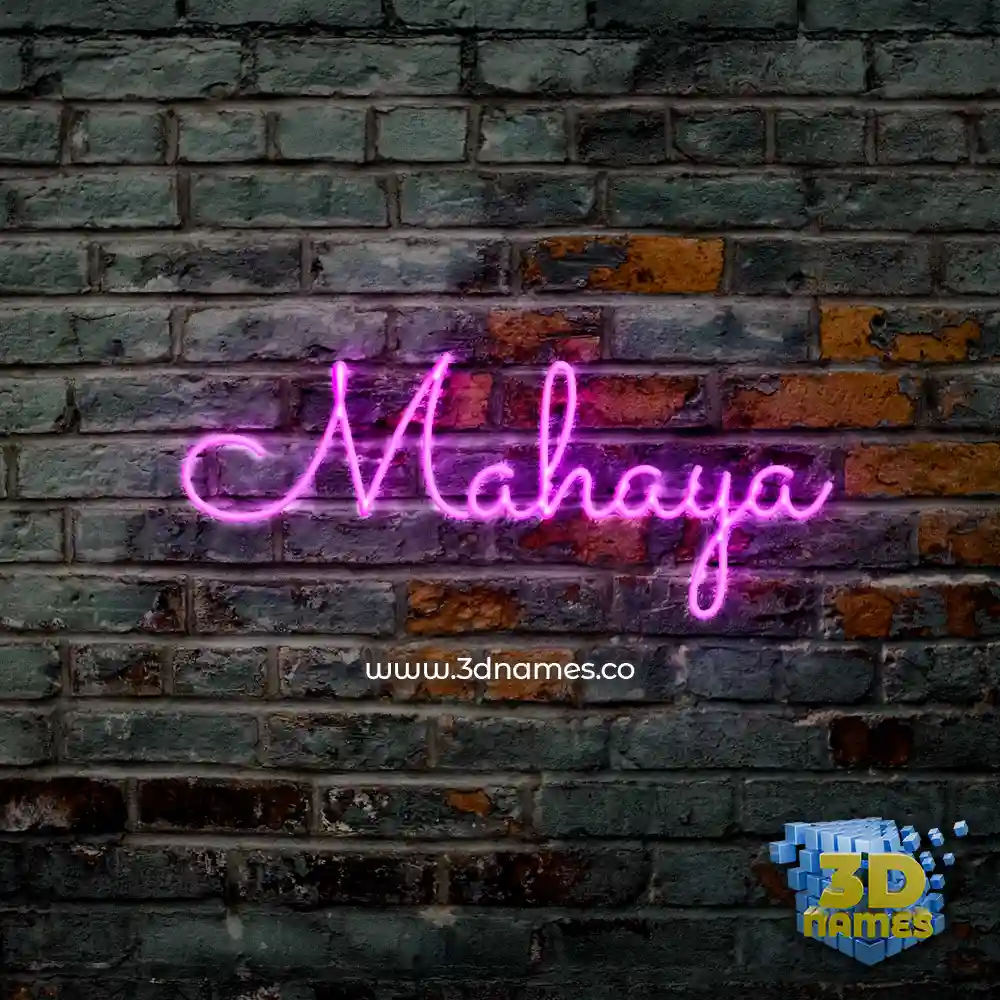 mahaya in Pink Neon style - 3D name wallpaper