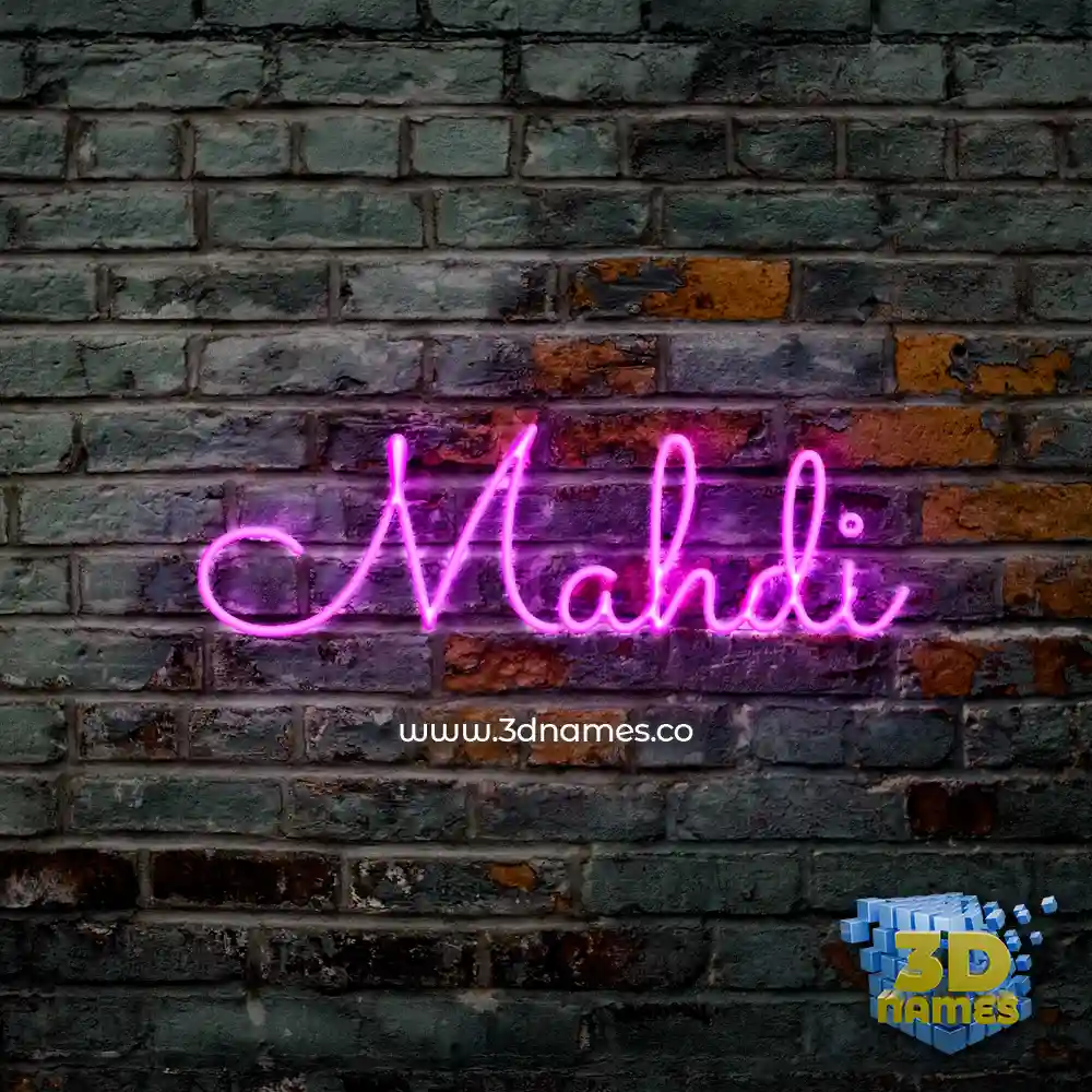 mahdi in Pink Neon style - 3D name wallpaper