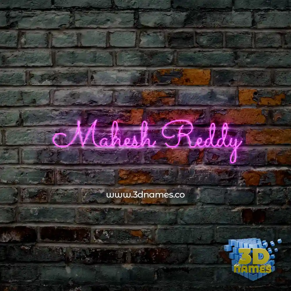 mahesh reddy in Pink Neon style - 3D name wallpaper