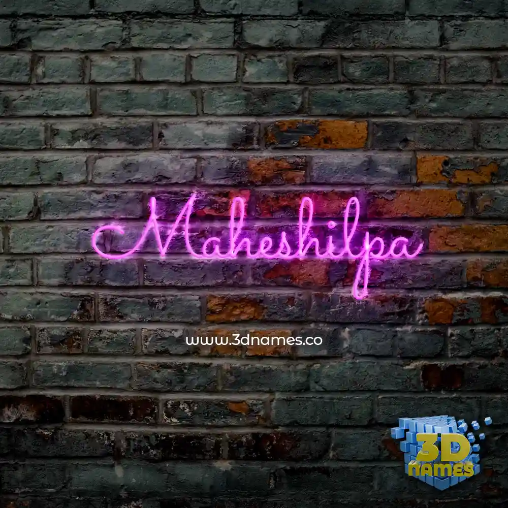 maheshilpa in Pink Neon style - 3D name wallpaper