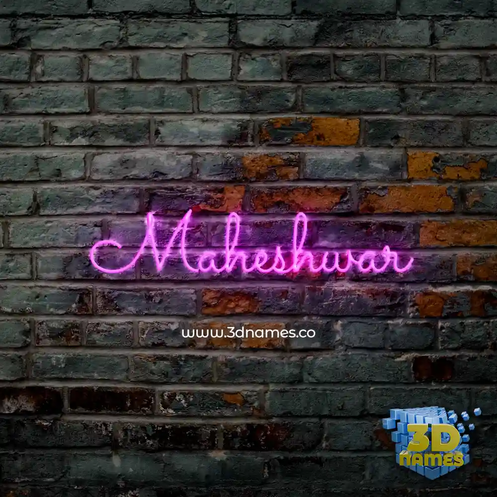 maheshwar in Pink Neon style - 3D name wallpaper