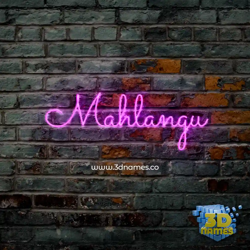mahlangu in Pink Neon style - 3D name wallpaper