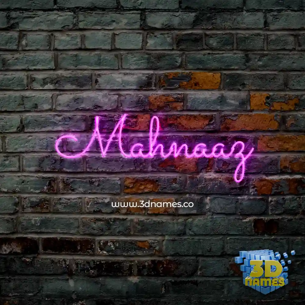 mahnaaz in Pink Neon style - 3D name wallpaper