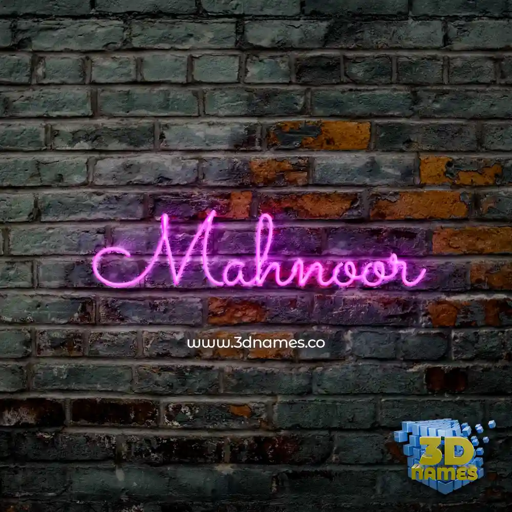mahnoor in Pink Neon style - 3D name wallpaper
