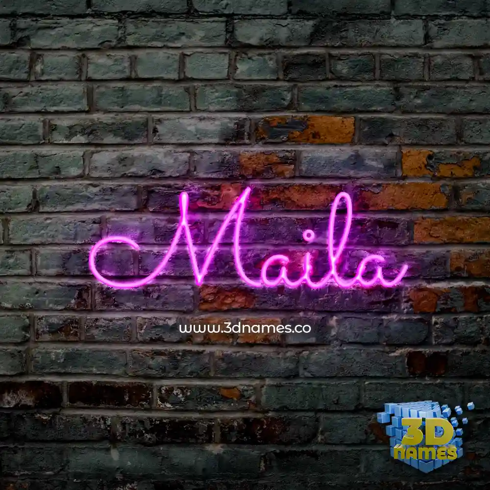 maila in Pink Neon style - 3D name wallpaper