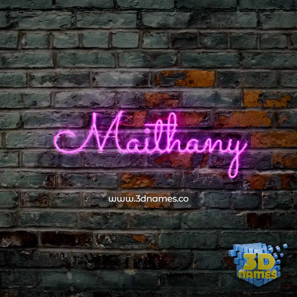 maithany in Pink Neon style - 3D name wallpaper