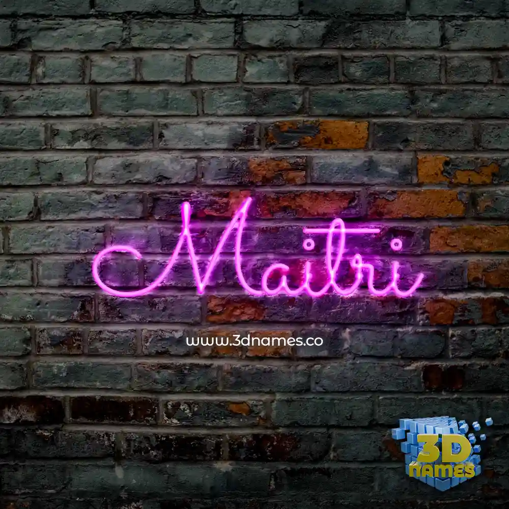maitri in Pink Neon style - 3D name wallpaper