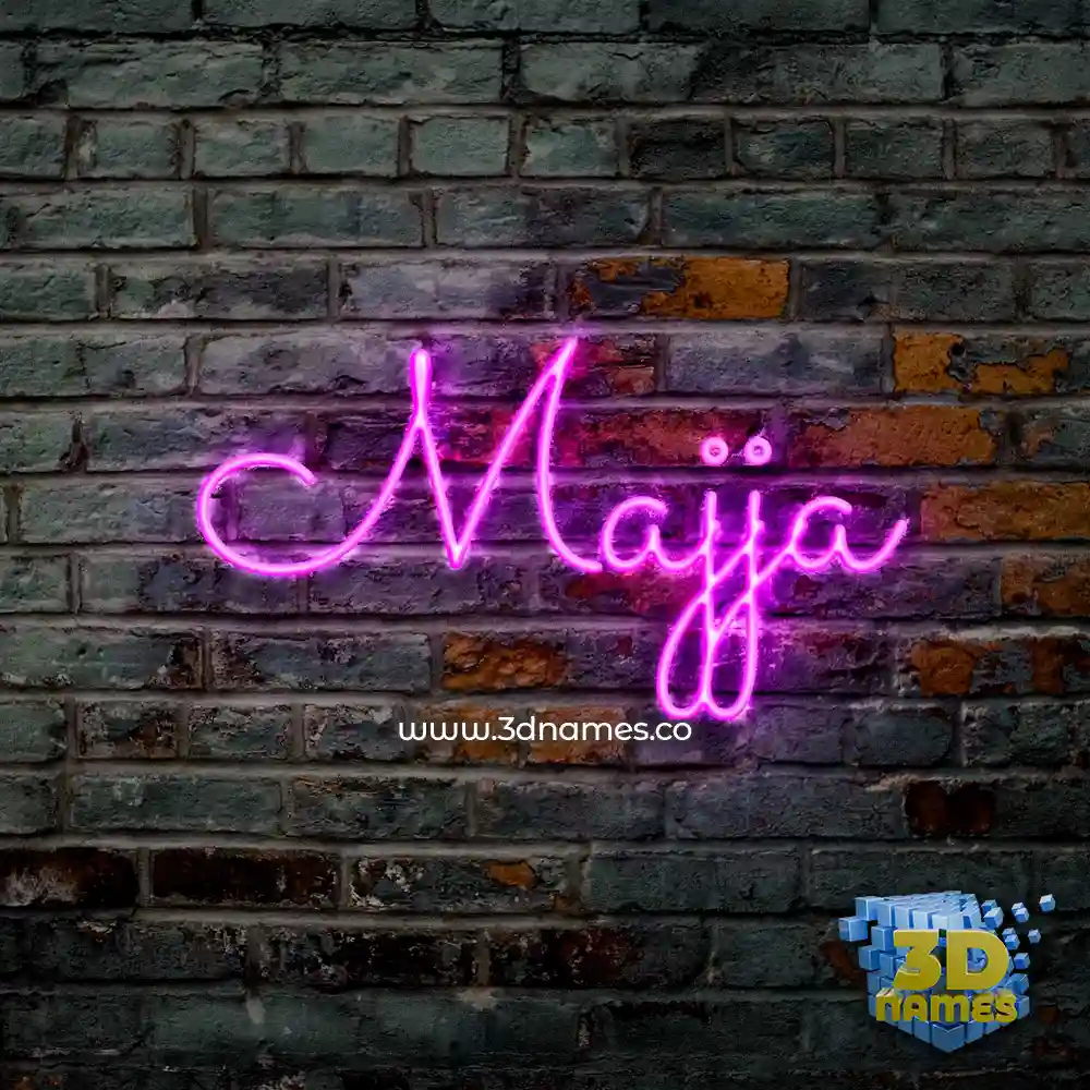 majja in Pink Neon style - 3D name wallpaper