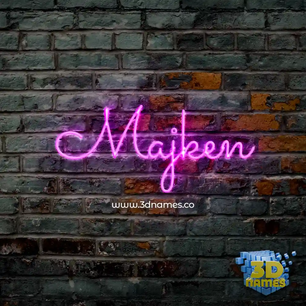 majken in Pink Neon style - 3D name wallpaper