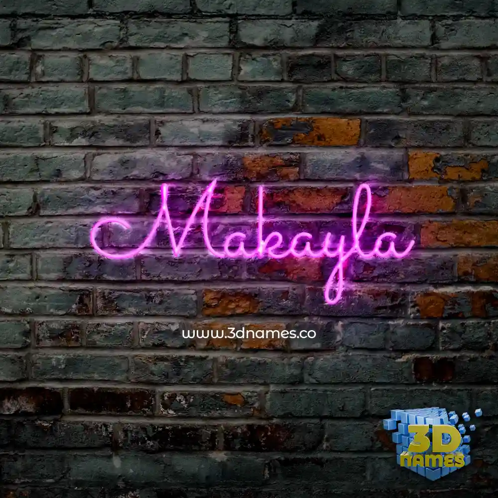 makayla in Pink Neon style - 3D name wallpaper